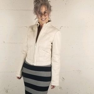 1969 Gap Ivory White leather jacket
